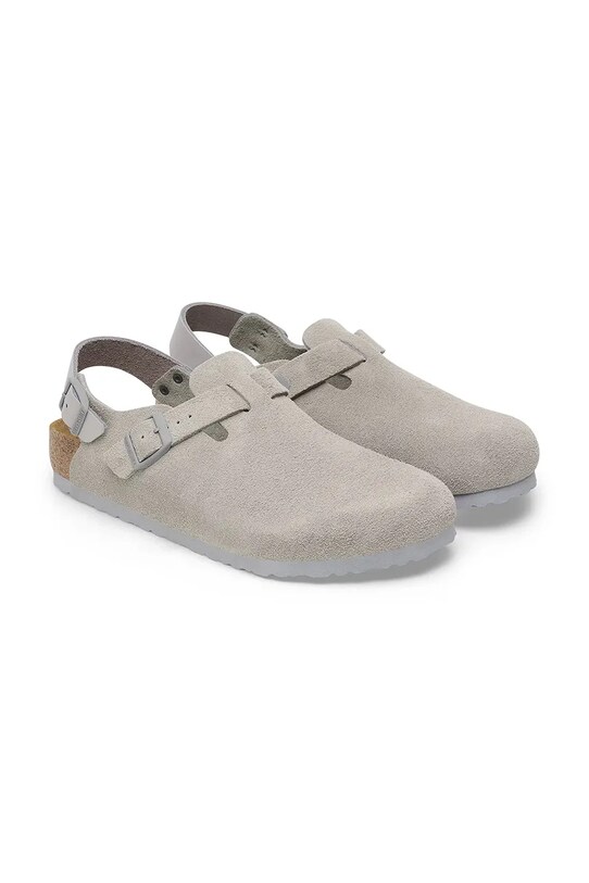 Birkenstock klapki zamszowe Tokio LEVE szary 1028329