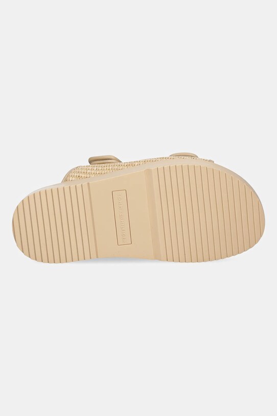 Pantofle Tommy Hilfiger TH DOUBLE STRAP RAFFIA SANDAL FW0FW08940 béžová