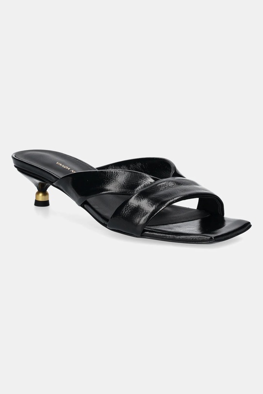 Vanda Novak klapki skórzane Maya Maya.Wet.Black czarny SS25