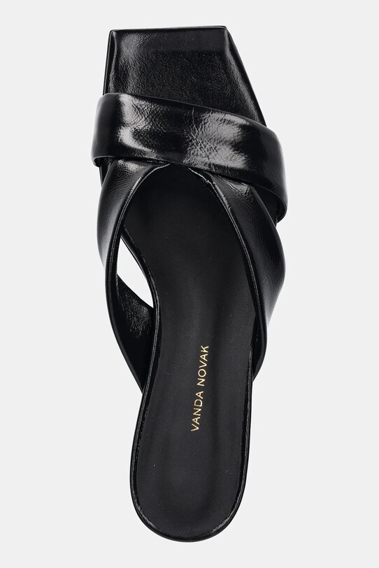 Vanda Novak klapki skórzane Maya czarny Maya.Wet.Black
