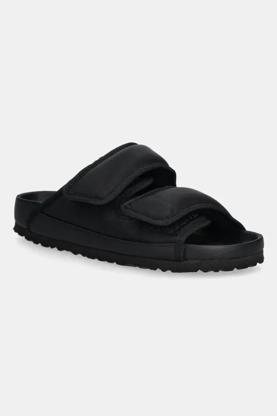 Birkenstock 1774 ciabatte slide Arizona CosNy EXQ SYN pelle fiore nero 1030431