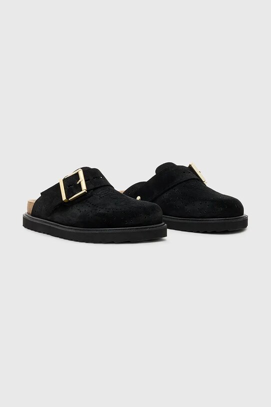 Замшевые шлепанцы AllSaints Skye Mule W046FC.BLK чёрный SS25