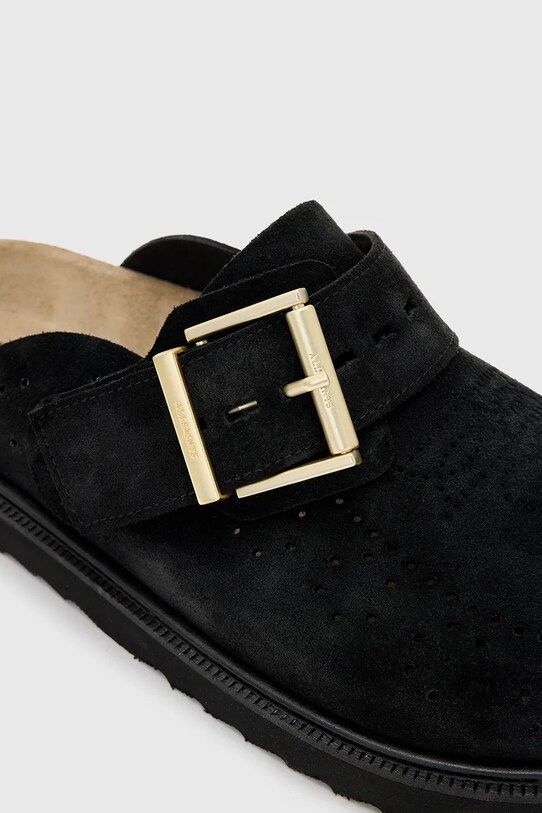 Замшевые шлепанцы AllSaints Skye Mule чёрный W046FC.BLK