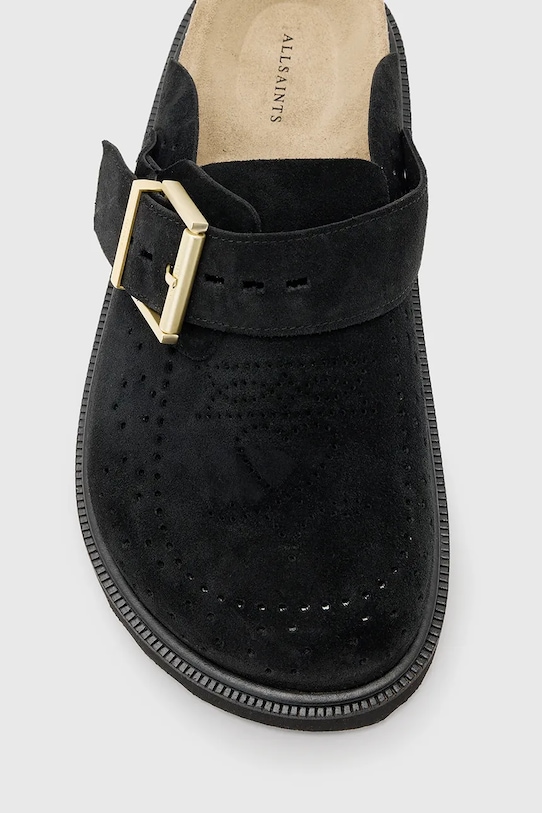 AllSaints papuci din piele Skye Mule W046FC.BLK negru
