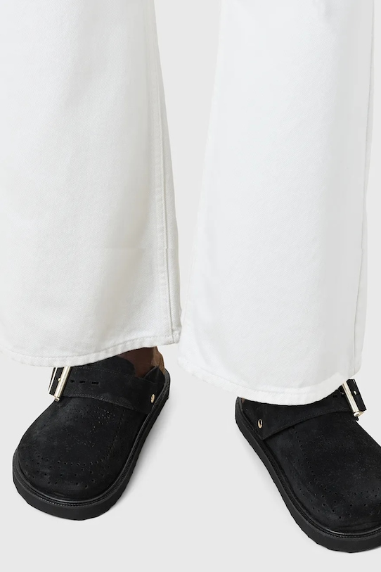 AllSaints papuci din piele Skye Mule W046FC.BLK