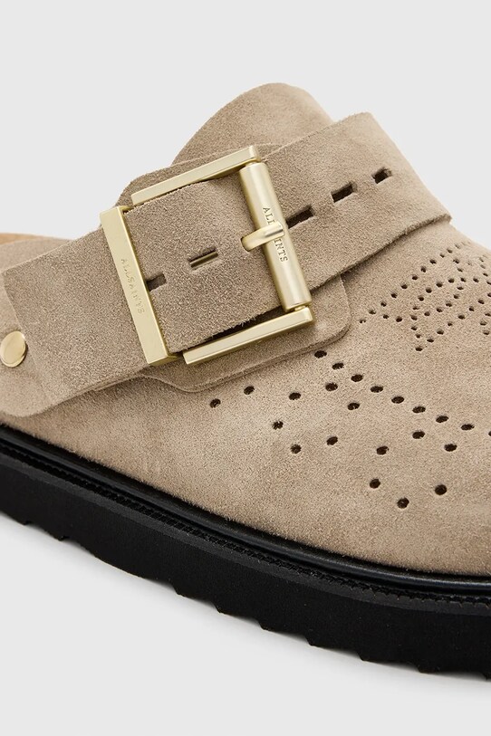 AllSaints papuci din piele Skye Mule bej W046FC.SAN