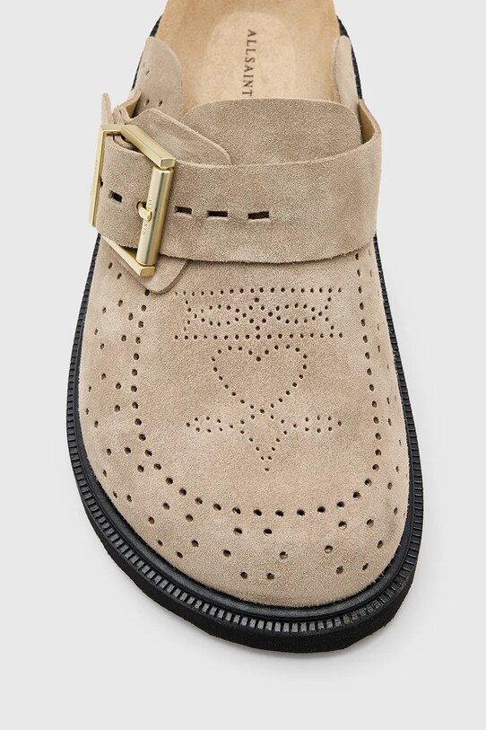 AllSaints klapki zamszowe Skye Mule W046FC.SAN beżowy