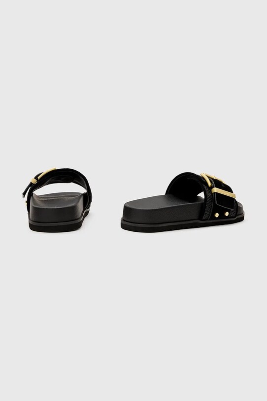 Încălțăminte AllSaints papuci Ellie Raffia Slider W094FC negru