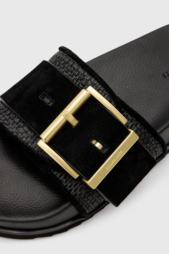 AllSaints papuci Ellie Raffia Slider negru W094FC