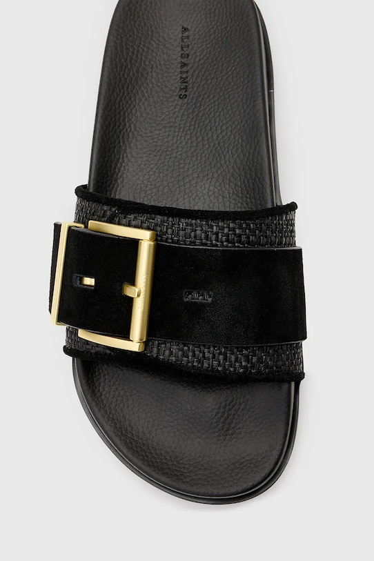 AllSaints papuci Ellie Raffia Slider W094FC negru