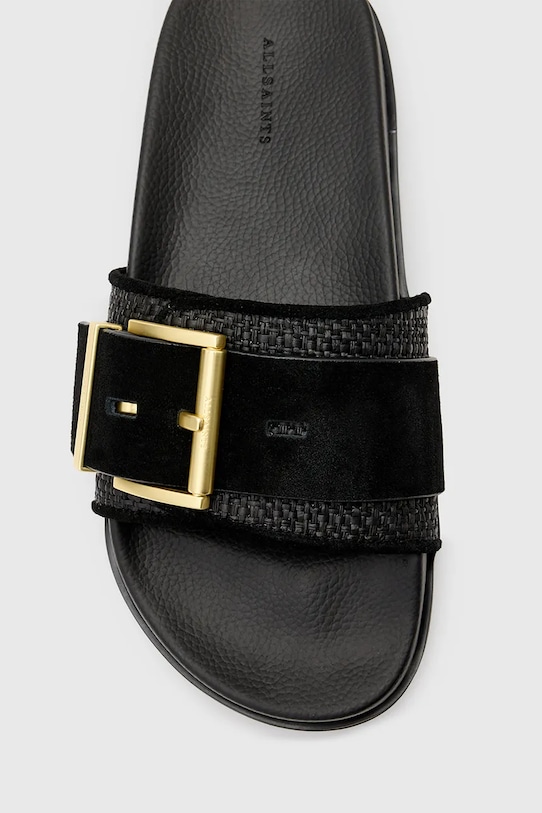 AllSaints ciabatte slide Ellie Raffia Slider W094FC nero