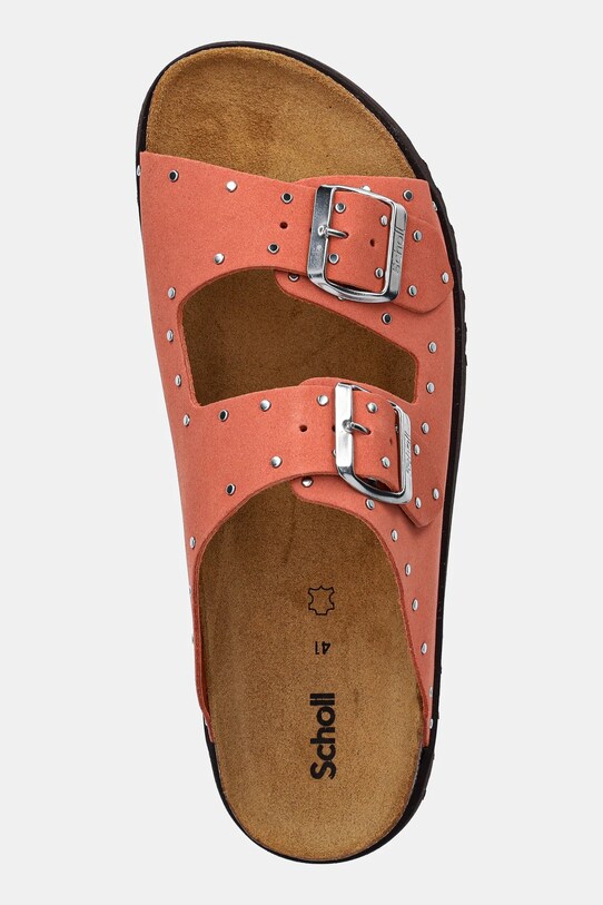 Scholl papuci din piele BEATRIZ portocaliu F315922556