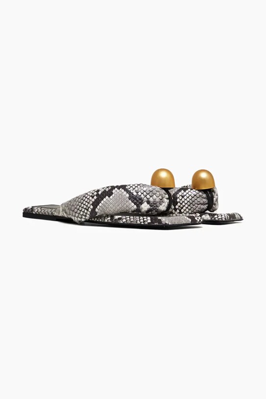 Vanda Novak infradito in pelle Florence Gray Python Florence.Gray.Python grigio SS25