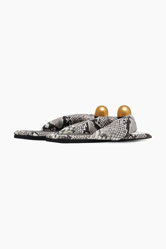 Scarpe Vanda Novak infradito in pelle Florence Gray Python Florence.Gray.Python grigio