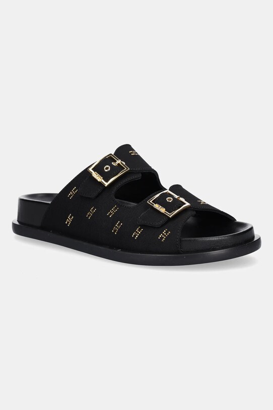 Pantofle Elisabetta Franchi textilní černá F4A2.E0310
