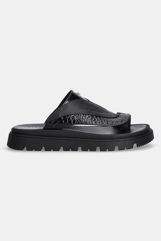 Шкіряні шльопанці Tommy Hilfiger T4B2.33947 чорний SS25