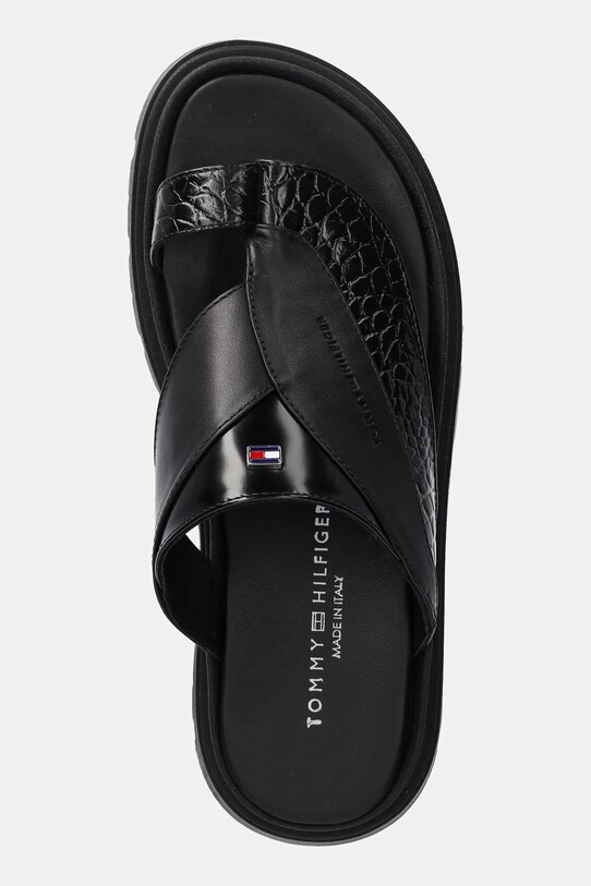 Шкіряні шльопанці Tommy Hilfiger чорний T4B2.33947