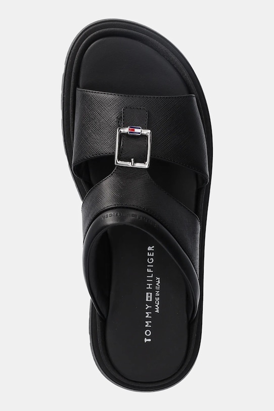 Шкіряні шльопанці Tommy Hilfiger чорний T4B2.33948