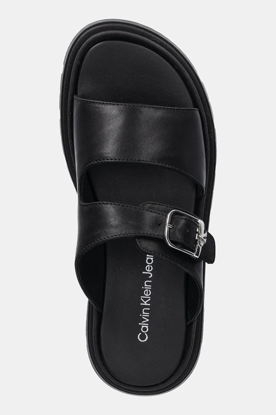 Дитячі шкіряні шльопанці Calvin Klein Jeans чорний V4B2.83055