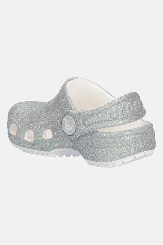 Dziewczynka Crocs klapki CLASSIC IRIDESCENT GLITTER CLOG KIDS 210985.CROCS.CLASSIC.IR srebrny