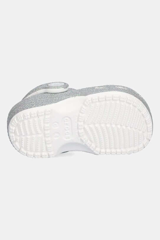 Crocs klapki CLASSIC IRIDESCENT GLITTER CLOG KIDS 210985.CROCS.CLASSIC.IR srebrny