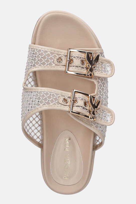 Patrizia Pepe Girl klapki beżowy PPJ339