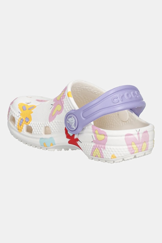 Fete Crocs șlapi copii CLASSIC BUTTERFLY GRAPHIC CLOG T 211263.CROCS.CLASSIC.BU alb