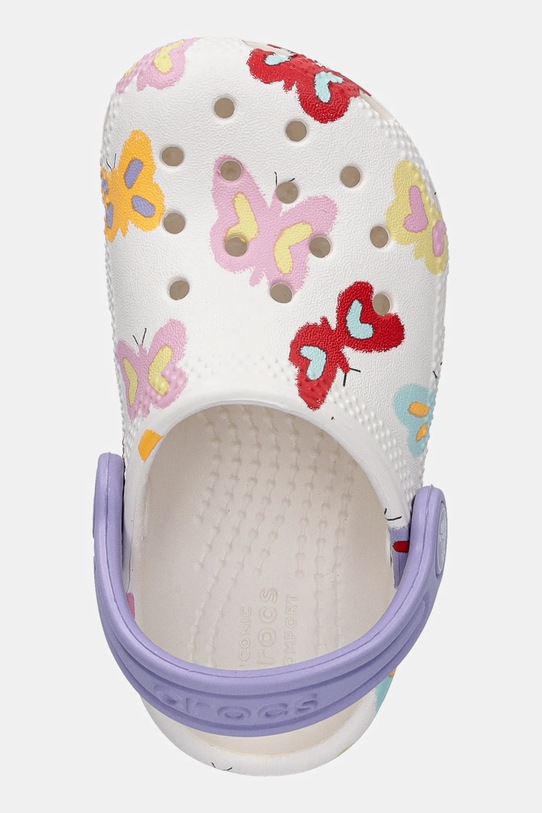 Crocs șlapi copii CLASSIC BUTTERFLY GRAPHIC CLOG T alb 211263.CROCS.CLASSIC.BU