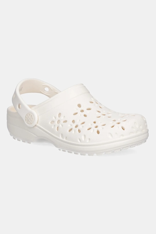 Šľapky Crocs CLASSIC FLORAL CUT OUT CLOG KIDS biela 210943.CROCS.CLASSIC.FL