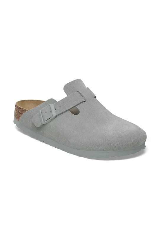 Birkenstock papuci din piele Boston 1029212 albastru AW25