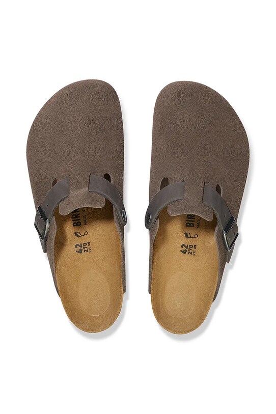 Обувь Замшевые шлепанцы Birkenstock Boston 1029210 зелёный