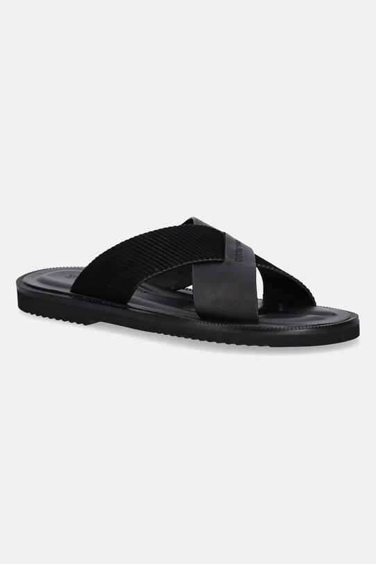 Kožené pantofle Emporio Armani textilní černá X4P124.XR340.K001