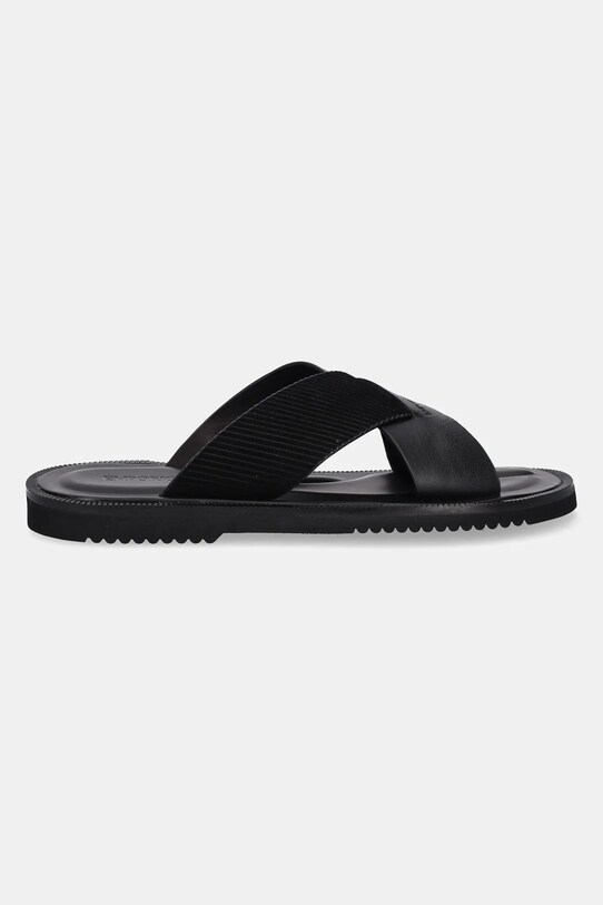 Kožené pantofle Emporio Armani X4P124.XR340.K001 černá SS25