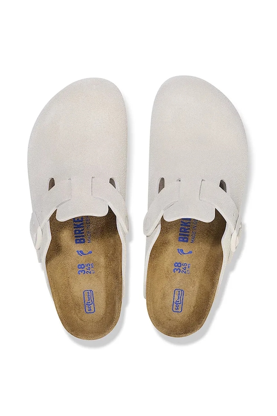 Birkenstock klapki zamszowe Boston SFB 1027667 biały
