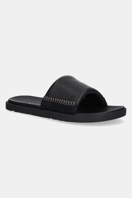 UGG klapki skórzane Seaside II Slide tekstylny czarny 1166593.BLK
