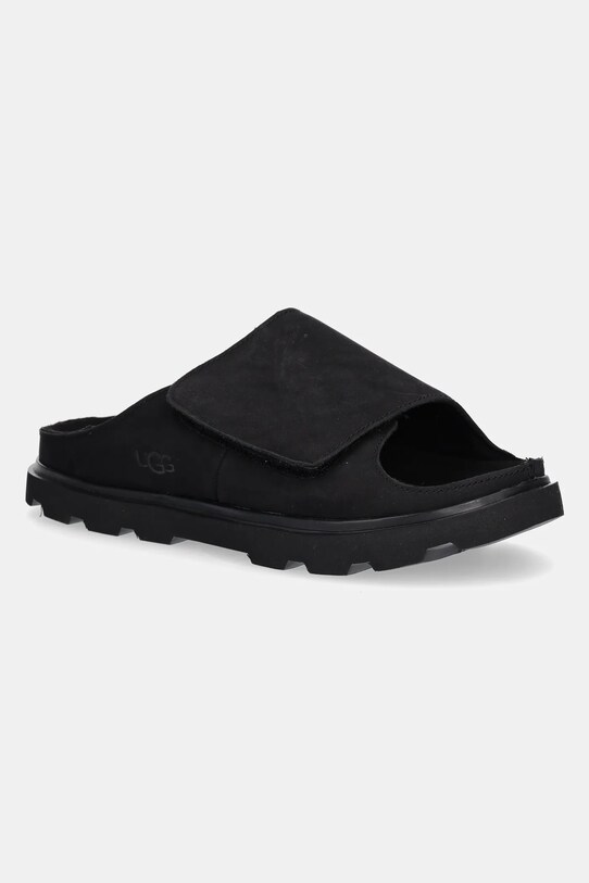Nubuck παντόφλες UGG Solano Slide δέρμα nubuck μαύρο 1167651.BLK