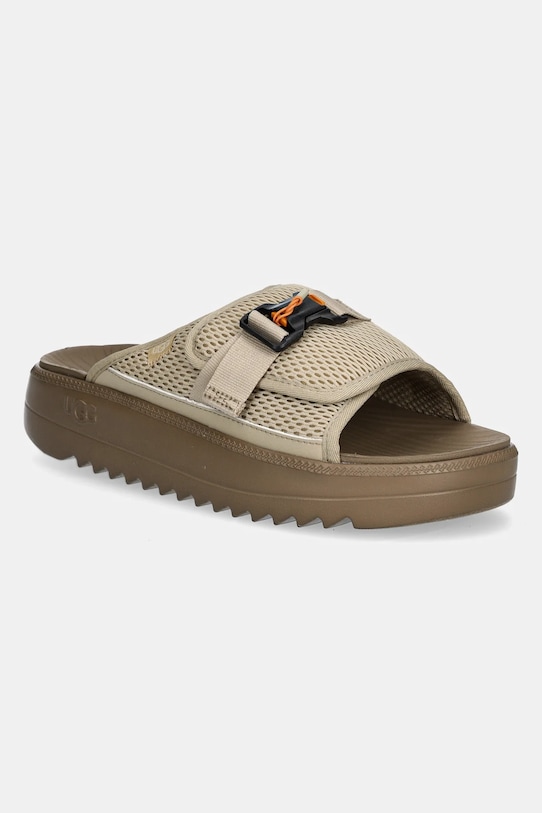 Pantofle UGG Maxxer Slide 2.0 imitace kůže béžová 1167871.MDSD