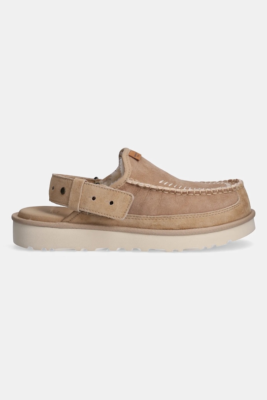 UGG klapki zamszowe Goldencoast Clog Regenerate 1169491.SAN beżowy SS25