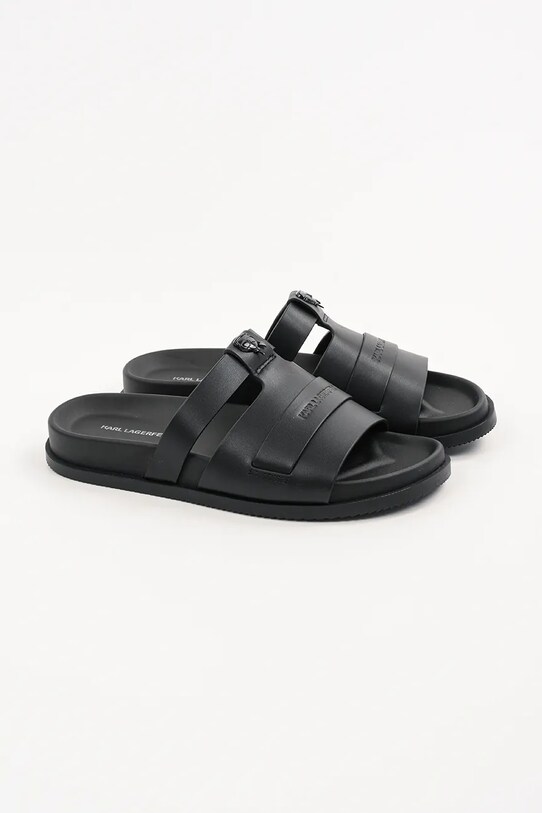 Kožne natikače Karl Lagerfeld KADEN KL72125.000 crna SS25