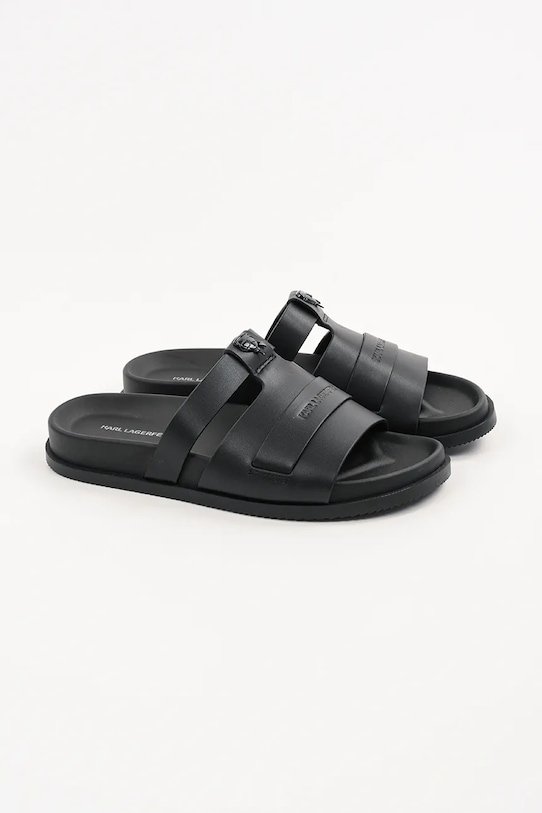 Kožené šľapky Karl Lagerfeld KADEN KL72125.000 čierna SS25