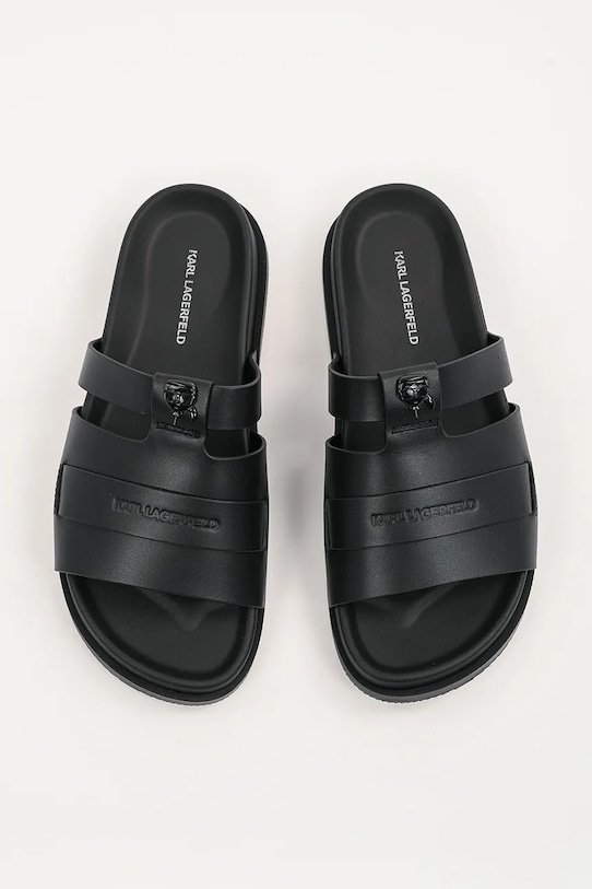 Kožené šľapky Karl Lagerfeld KADEN čierna KL72125.000