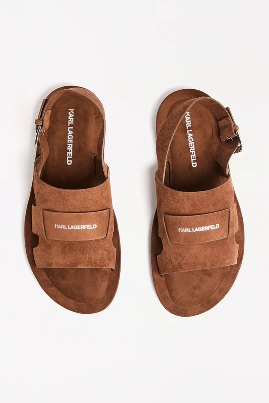 Karl Lagerfeld sandale din piele intoarsa KASTOR III maro KL70225.533