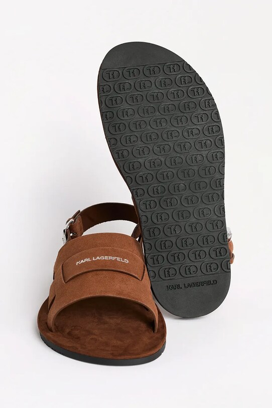 Karl Lagerfeld sandale din piele intoarsa KASTOR III KL70225.533 maro