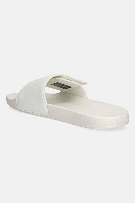 Boty Pantofle Calvin Klein ADJ POOL SLIDE CANVAS LOGO HM0HM01749 béžová