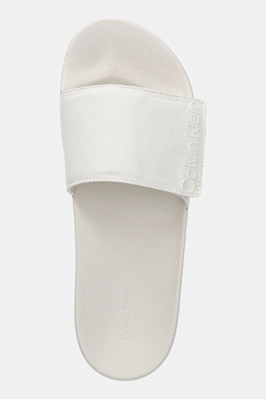 Pantofle Calvin Klein ADJ POOL SLIDE CANVAS LOGO béžová HM0HM01749