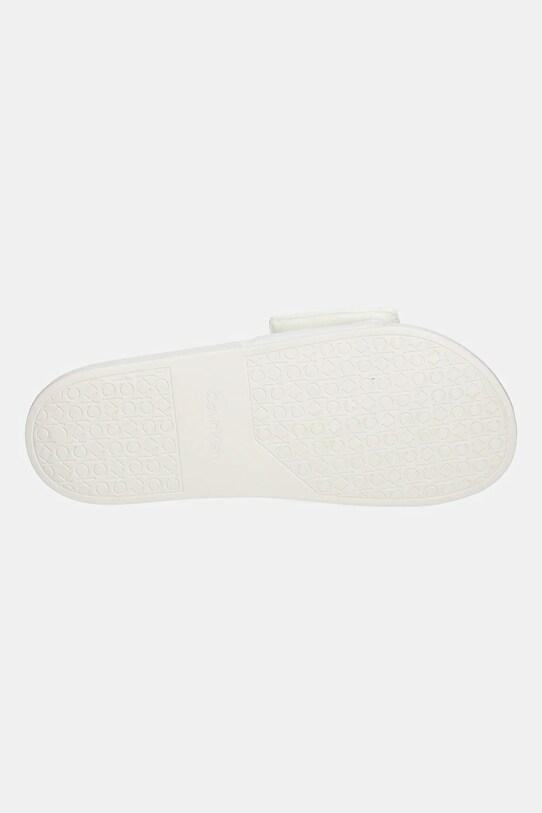 Pantofle Calvin Klein ADJ POOL SLIDE CANVAS LOGO HM0HM01749 béžová