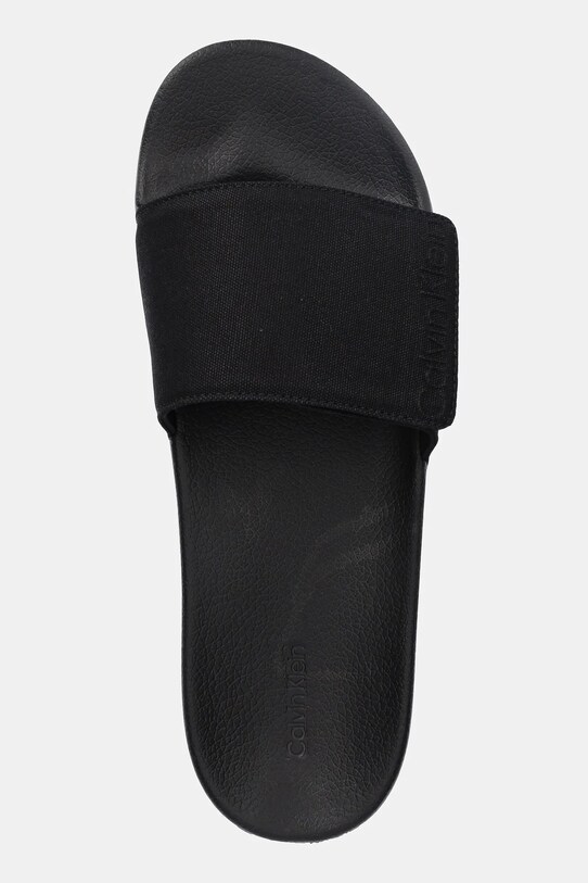Šľapky Calvin Klein ADJ POOL SLIDE CANVAS LOGO čierna HM0HM01749