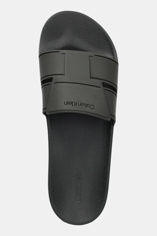 Παντόφλες Calvin Klein POOL SLIDE DOUBLE T πράσινο HM0HM01752