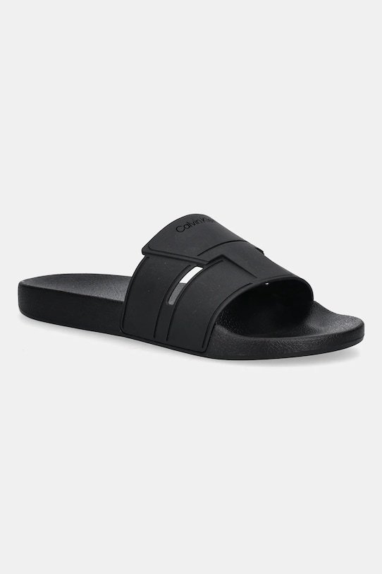 Šľapky Calvin Klein POOL SLIDE DOUBLE T čierna HM0HM01752