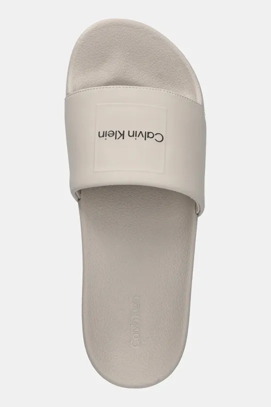 Παντόφλες Calvin Klein POOL SLIDE W/ CK SQUARE μπεζ HM0HM01754